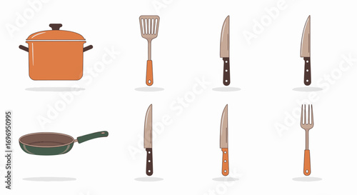 Kitchen Utensils and Cookware Collection A Comprehensive Set of Essential Cooking Tools for Culinary Professionals and Home Cooks Alike