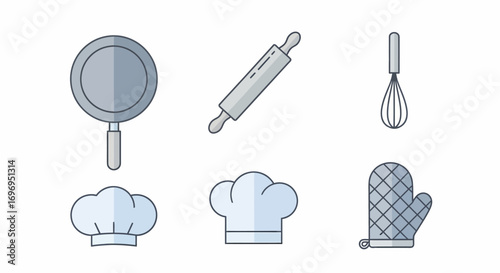 Kitchen Utensils Illustration A Collection of Cooking Tools, Ready for Culinary Creation
