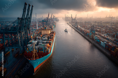 Wallpaper Mural Maersk container ship moored in the Maasvlakte 2 in he Port of Rotterdam. The etherlands Torontodigital.ca