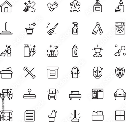 Home cleaning icons