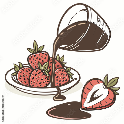 Indulgent strawberries dipped in rich chocolate sauce creating a decadent dessert moment for sweet cravings