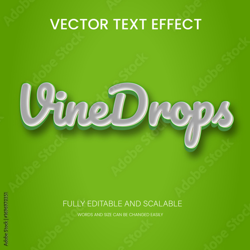 Vine drop – Editable Green Vine Vector Text Effect for Packaging & Branding