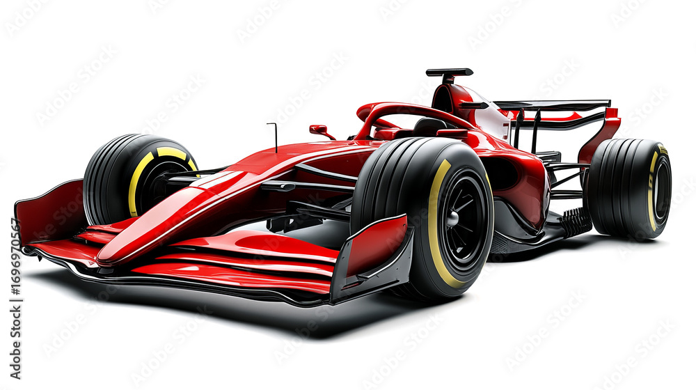 Fototapeta premium red Formula One car on a transparent background