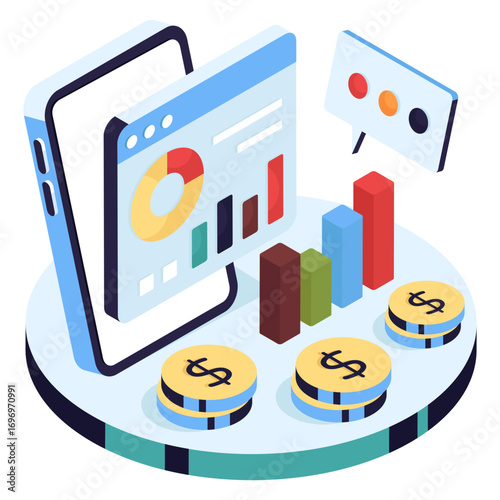 A premium download illustration of web statistics