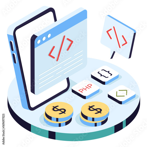 Unique design illustration of web coding