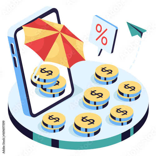 A premium download illustration of financial insurance