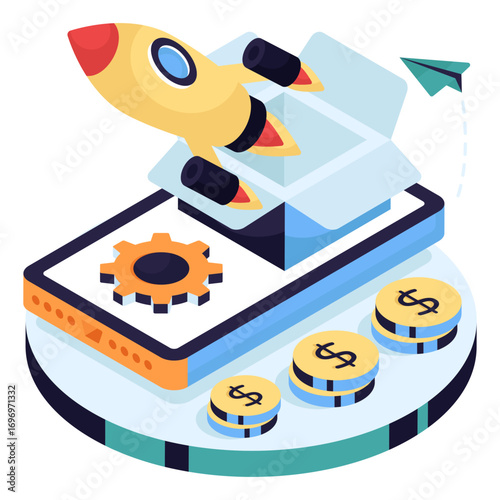 Conceptual design illustration of launch product