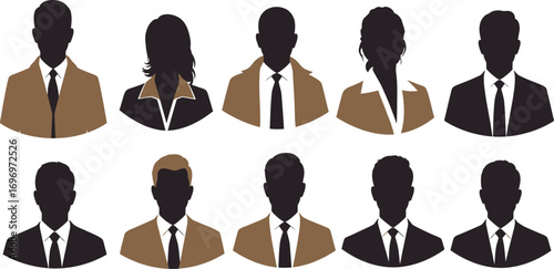 Business Professional Avatars in Brown & Black - AI Generative

