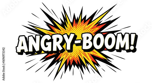 Angry-Boom! Comic Book Style Explosion Graphic