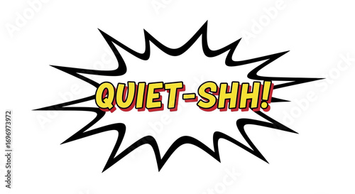 Comic Book Style "Quiet-SHH!" Speech Burst