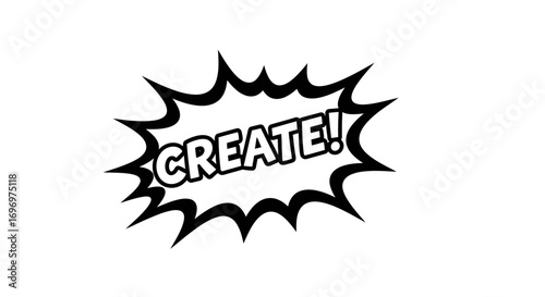 Black and White Comic Style Create Burst