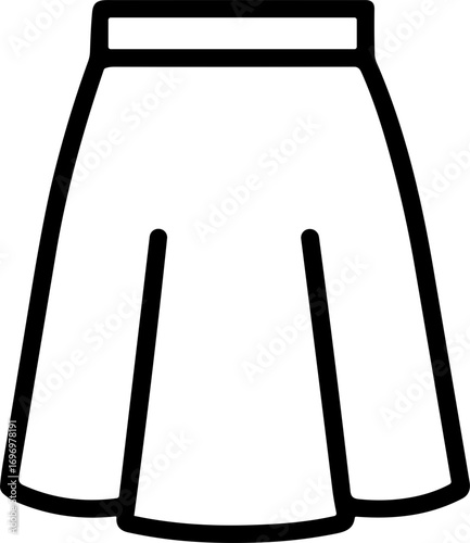 Simple Outline Icon of a Skirt.