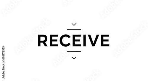 Receive: Bold Text with Download Arrows Graphic Design