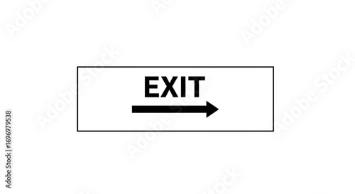 Black Rectangular Exit Sign with Arrow