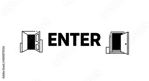 Open Door Icon with the Word "ENTER"