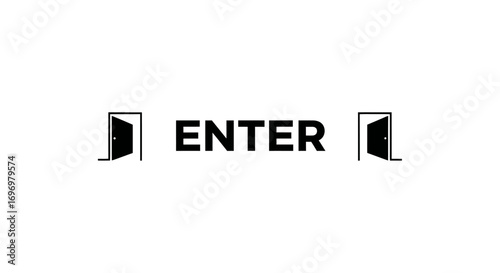 Open Door Entrance Sign with "ENTER" Text