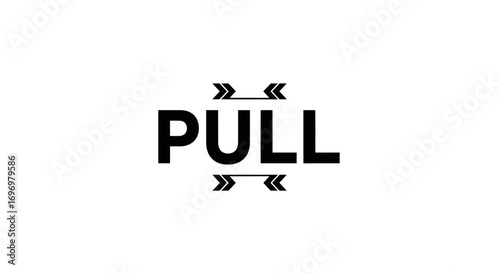 Bold "PULL" Text with Arrow Accents on White Background