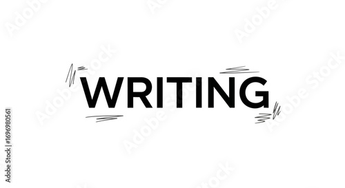 Bold Black "Writing" Text with Scribbled Lines