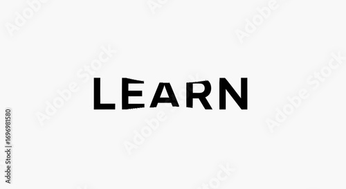 Bold Black "LEARN" Text with Distressed Effect