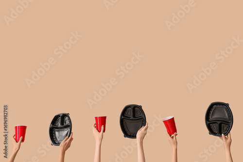 Female hands holding differ...