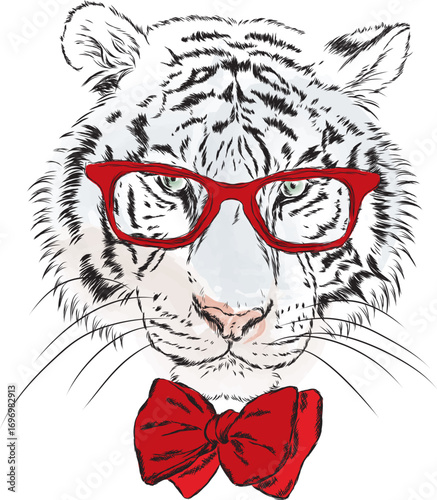 Tiger hipster vector.