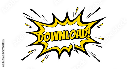 Yellow Comic Book Download Speech Bubble