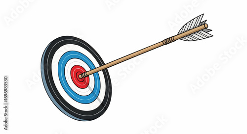 Arrow Hitting Bullseye on Target