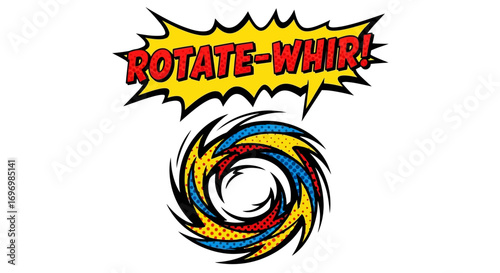 Colorful Comic Book Style Rotating Whirl