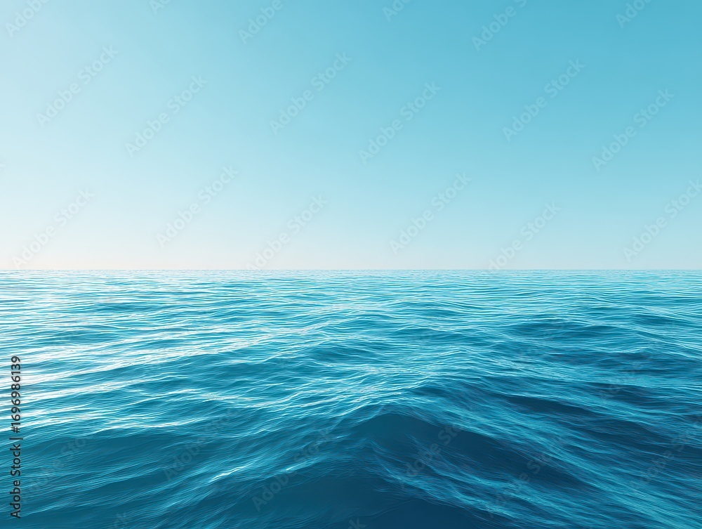 Fototapeta premium Vast Blue Ocean Surface Under Clear Sky