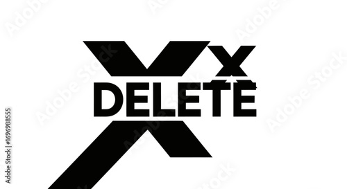 Black and White Delete Symbol with X Marks