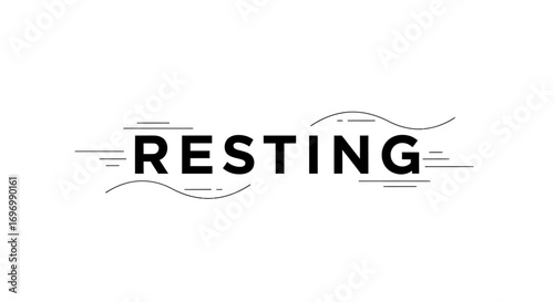 Resting Typography with Horizontal Lines and Curves
