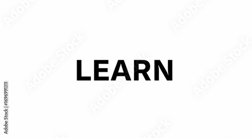Bold Black "LEARN" Text on White Background