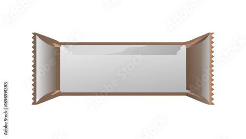 Chocolate bar wrapper package candy snack sweet dessert foil blank mockup product branding design template 3d