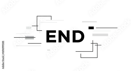 Bold "END" Text with Geometric Graphic Elements