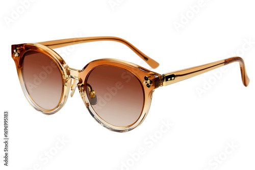 vintage sunglasses, in a brown and gold color, in png format. PNG