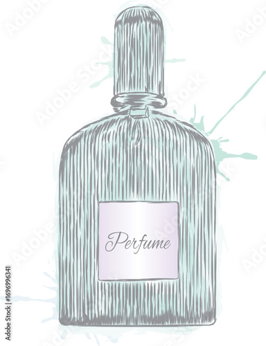 Perfume bottle vector.  Fashion & Style. 
