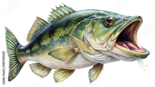 green fish with open mouth clip art preview