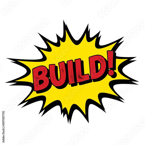 Comic Book Style "Build" Exclamation
