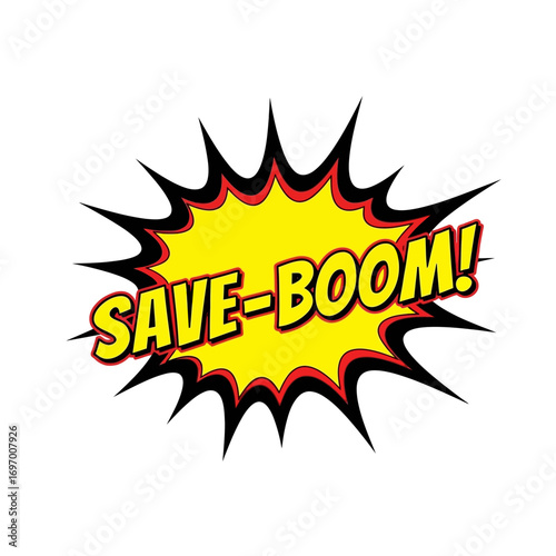 Comic Book Style Save-Boom Exclamation