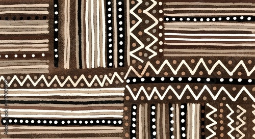 Wallpaper Mural Minimal African mudcloth pattern with neutral earthy tones and simple tribal geometric shapes for backgrounds Torontodigital.ca
