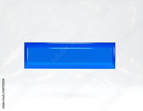 A glossy, vibrant blue rectangle on a white background