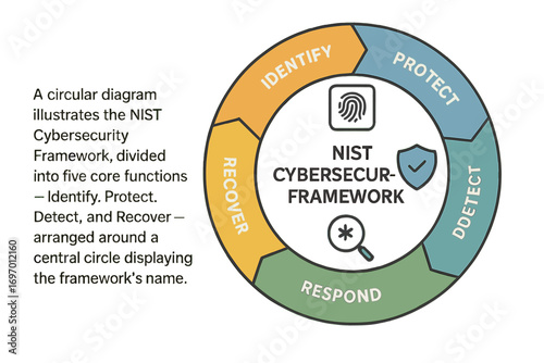 Template for an infographic presentation of a cybersecurity framework