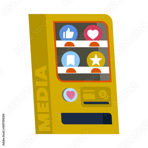 Vending machine with social media buttons
