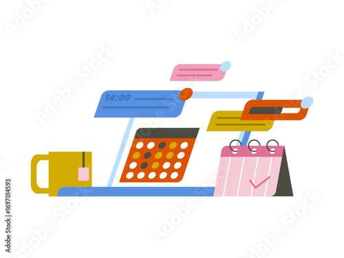 Task management: calendar, notifications, timetable