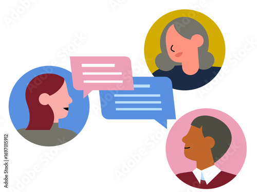 Colleagues discussing work online