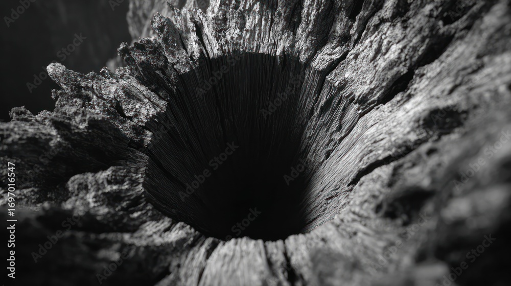 Obraz premium Closeup hollow tree trunk