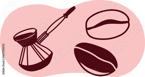Wine. Winemaking Serving A glass and wine. People drink wine. Pleasure from life. Line art	
