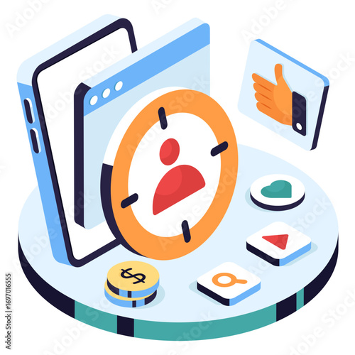 Headhunting illustration, editable vector