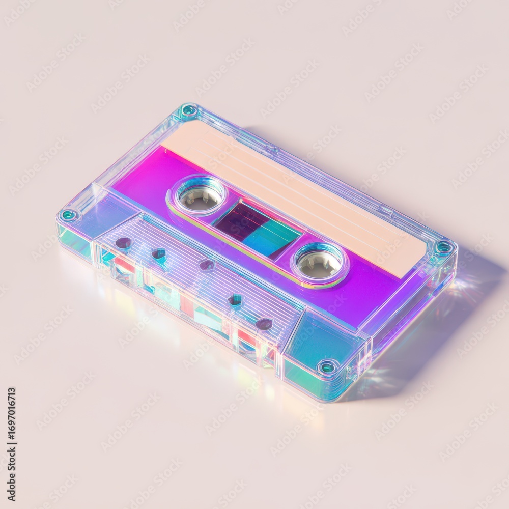Obraz premium audio cassette with neon colors