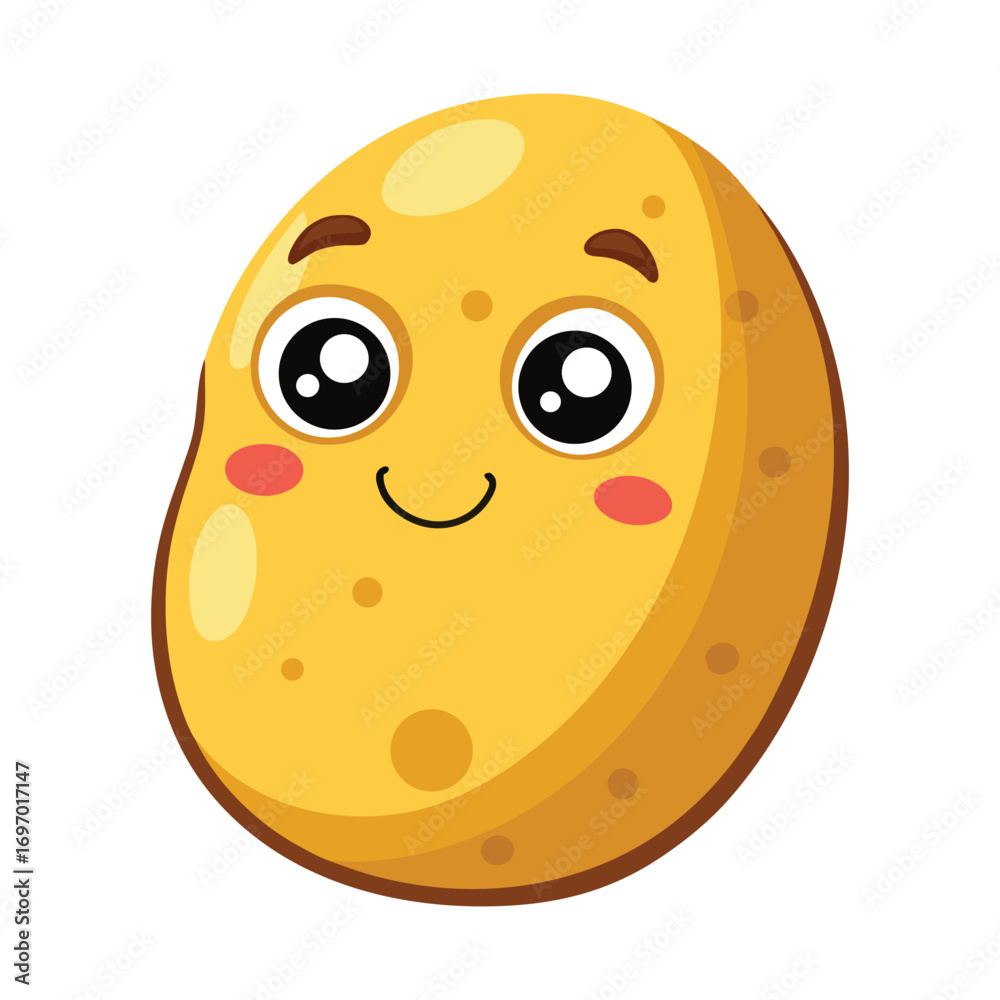 Fototapeta premium 3D Cartoon Potato on White Background